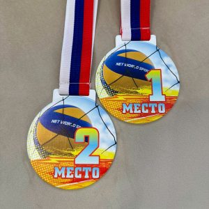 Медаль круглая из металла с УФ печатью